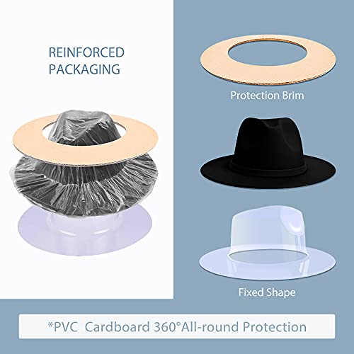 Image of Wide Brim Fedora Hats for Women Mens Felt Fedora Hats With Belt Buckle