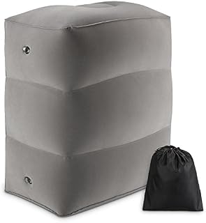 Inflatable Travel Foot Rest Pillow | Kids Airplane Bed | Adjustable Height Leg