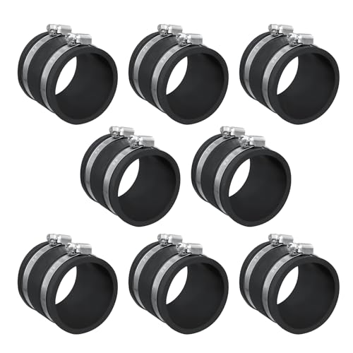Image of POWERTEC 70148-P8 2-1 /2 Inch Dust Control Flex Cuff with Steel Hose Clamps, Hose Connector Rubber Cuff Coupler for Woodworking Dust Collection Fittings, Dust Collector Accessories & Machinery, 8 pack