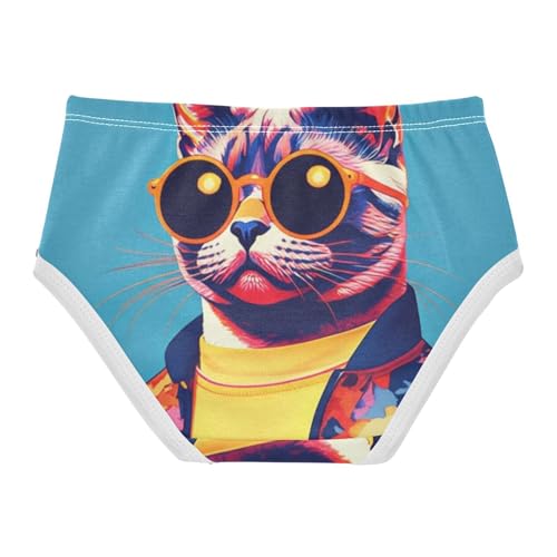 Colorful Cool Cat Little Girl Panties Girls Underwear Toddlers Cotton Fancy Kids Briefs Undies 2t2