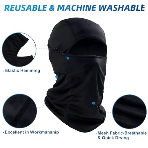 Image of Tomorrow Balaclava Face Mask for Winter - Cold Weather Full Face Cover for Men & Women | Ski Mask, Motorcycle Riding, Cycling, Snowboarding, Neck Warmer | Breathable, Windproof, Black
