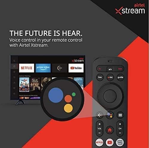Image of ZdalaMit Original Remote Control Compatible with Airtel Xstream Voice Remote Suitable for Fiber Broadband dth HD and SD Smart Android Set Top Box with Voice Function and Google Assistant
