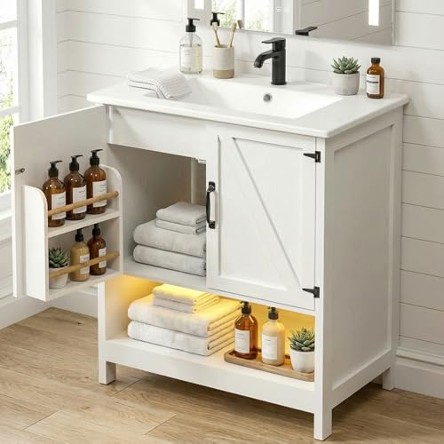 Naturoasis 30" Bathroom Vanity with Sink, Modern Bathroom Cabinet with
