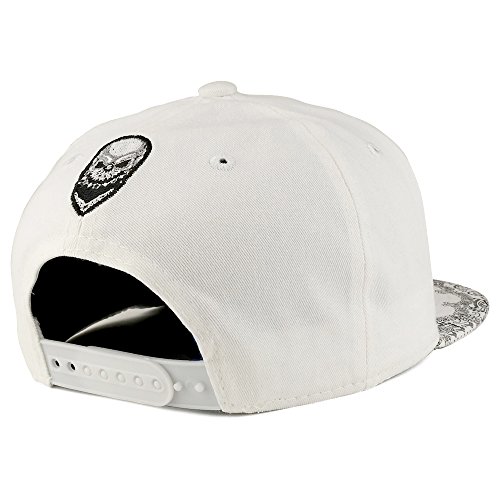 Image of Trendy Apparel Shop Skull Bandana Embroidered Paisley Print Flatbill Cap