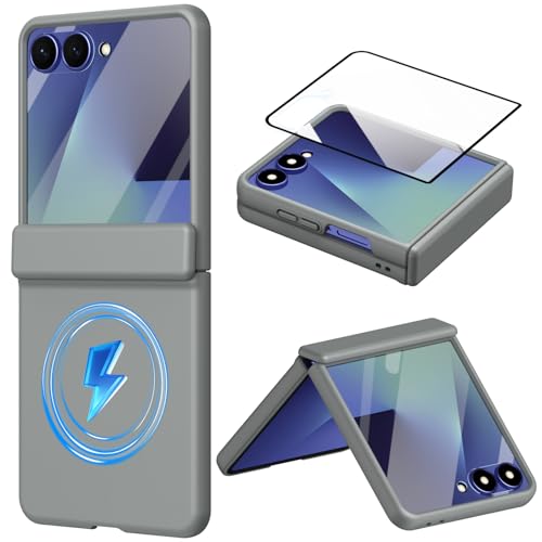 Coque silicone Samsung Z Flip7 avec Magnetic Ring et charnières antichoc