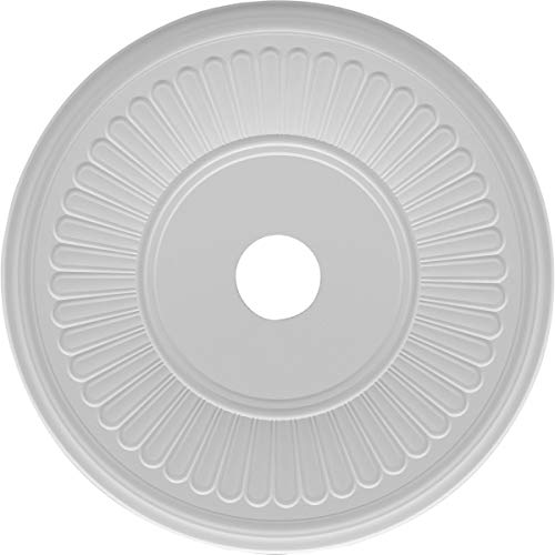 Image of Ekena Millwork CMP22BE Berkshire Thermoformed PVC Ceiling Medallion (Fits Canopies up to 10 1 /8 inch), 22 inchOD x 3 1 /2 inchID x 1 inchP