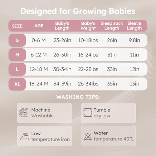 Image of Yoofoss Baby Sleep Sack 18-24 Months 1.0 Tog Long Sleeve Sleep Sack Organic Cotton Wearable Blanket for Toddlers 2-Way Zipper Quilted Sleeping Sacks(X-Large)