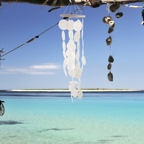 Abaodam Sea Memorial of Decor Memory Capiz Bell White Loss Chime One Patio Home Indoor Wind Shell Living Chimes Shells Sympathy Bedroom Loved Room A Balcony Garden Hanging for - Image 2