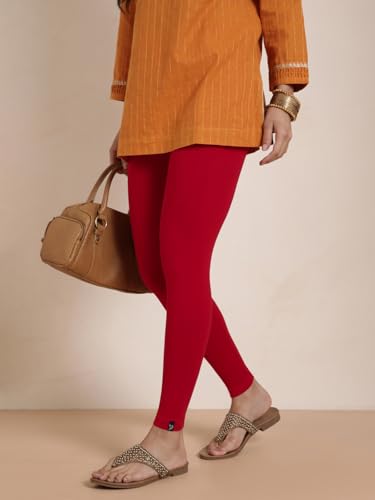 Image of TWIN BIRDS Super Stretchable Cotton Elasthane Fabric Ankle Length Leggings for Women