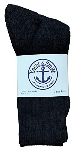 Image of 24 Pairs Of Yacht & Smith Wholesale Bulk Womens Crew Socks, Cotton Sport Athletic Socks - Size 9-11