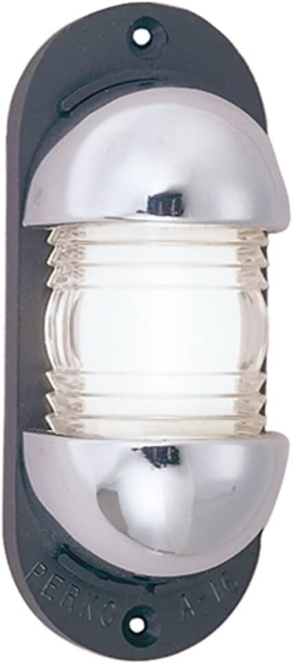 Perko 1331DP0CHR Horizontal and Vertical Surface-Mount Masthead Light with Black Polymer Base - 3-3/4" Length x 1-1/2" Width x 1-3/8" Projection