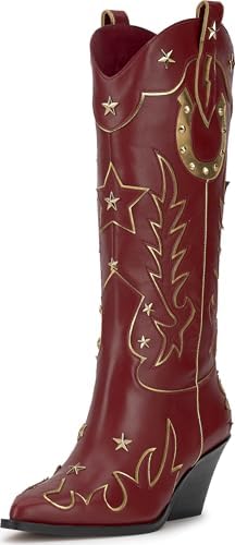 Jessica Simpson Zembitti Western Knee Boot, Chili Pepper, 11