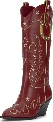 Jessica Simpson Zembitti Western Knee Boot, Chili Pepper, 11