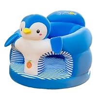 Baby Support Seat Sofa Cover with Non-Slip Base, Cartoon Animals Plush Sofa Chair, for 3-24 Months Babys, Removable and Washable Penguin