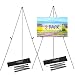 Folding Easel for Display, Magicfly 63 Inch Floor Poster Easel Stand Lightweight Aluminum Telescoping Easels, Black, Pack of 2