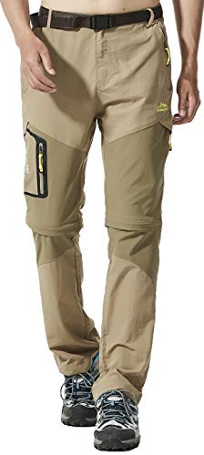AbelWay Women's Outdoor Windproof Waterproof Quick Dry Pants Hiking Mountain Cargo Trousers(Khaki,XL)