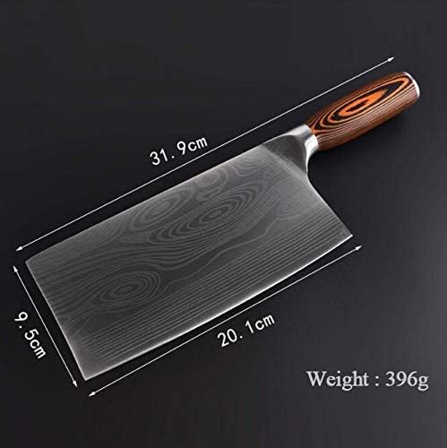 Meat Cleaver,Cleaver Knife, Kitchen Knife Stainless Steel Chopper - 7CR17 Meat Cleaver Chef Knives Damascus Drawing