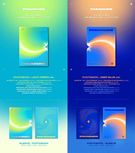 TREASURE THE SECOND STEP CHAPTER TWO PHOTOBOOK ver SET LIGHT GREEN DEEP BLUE DK1022