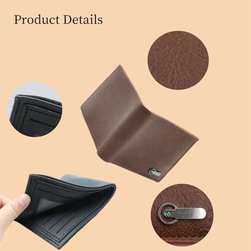 Men's Bifold Wallet card wallet for men with ID Window Portable travel wallet Father's Day Gifts wallet3
