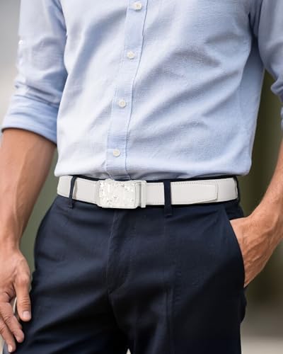Image of CHAOREN Leather Ratchet Belt Men 1 3 /8 inch