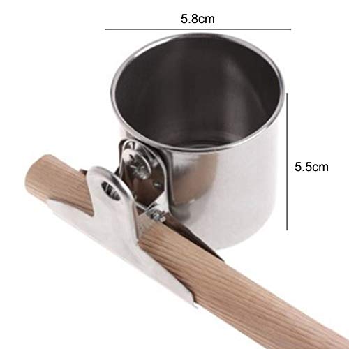 CJFael Metalen Vogel Papegaai Feeder Voedsel Water Voeden Bowl Huisdier Kooi Clip Cup Dispenser Accessoires - Zilver 2 - Afbeelding 6