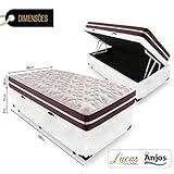 Cama Box Com Baú Solteiro + Colchão De Molas - Anjos - Classic Superlastic 88cm glide