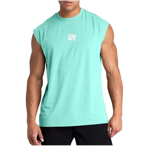 Camiseta Tirantes Hombre Ofertas,Camisetas de Tirantes Verano Moda Hombres Diario Deporte Gym Camiseta Sin Mangas con Cuello Redondo Fitness Impresión Chaleco Holgados Casual T-Shirt Tank Top