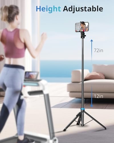 Image of UBeesize 72 inch Phone Tripod - Tripod for iPhone & Selfie Stick with Phone Holder & Remote - Upgraded, Stable & Portable Stand for iPhone 17 /16 /15 /14, Android, Cameras & Action Cams