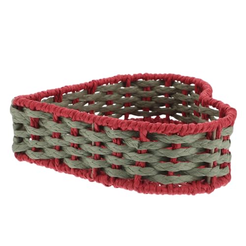 SOLUSTRE Romantic Heart Shape Basket Handwoven Storage Baskets for Fruits Decorative Paper Rope Home Accessory