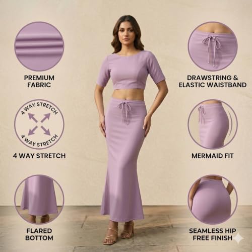 Image of Women's Saree Shapewear - Slim Fit Stretchable Petticoat for Sarees | Comfortable Waistband | Body Shaping Underskirt
