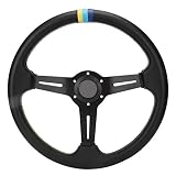 Volante Deportivo,Volante Desplazado Volante del coche de 350 mm / 14 pulgadas de aleación de aluminio de la rueda de dirección del coche universal de la...