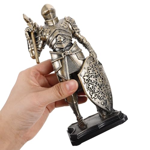 Statue chevalier vintage résine dorée SHINEOFI décorative pour salon