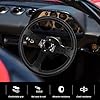 Acclcors Volante da corsa/deriva universale da 13,6" a 6 bulloni in vinile con pulsante in corno per corsa, rally, sport motoristici, simulazione auto (nero)