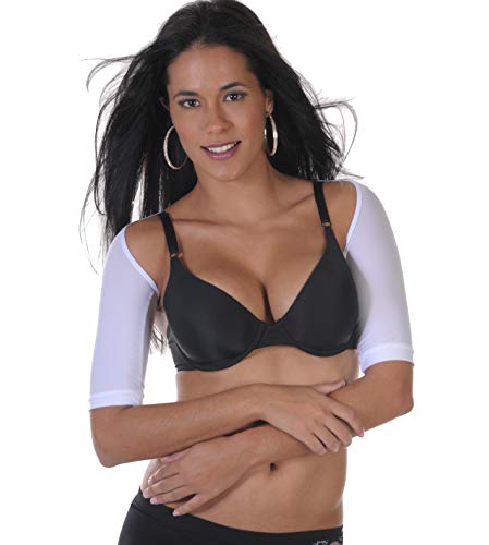 Short Sleeve Arm Shaper, Shapewear, Arm Slimmer, Arm Thigh Control Shapewear Cincher by Your Contour (White, Medium)