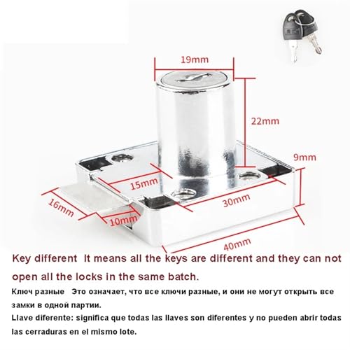 Cerradura para muebles de bricolaje Rarelock MS387 de 22mm con llave de puntos 3