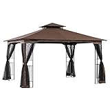 Sunjoy L-GZ798PST-E Softtop Gazebo, 8'7', Brown