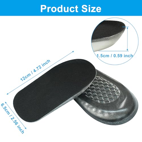 Hitefu Elevadores de Talón de Silicona 1/2 Pulgada Negro 1 Par miniatura 3