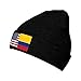 Rqwaaed America Colombia Friendship Flag Velvet Warm Knitted hat Unisex