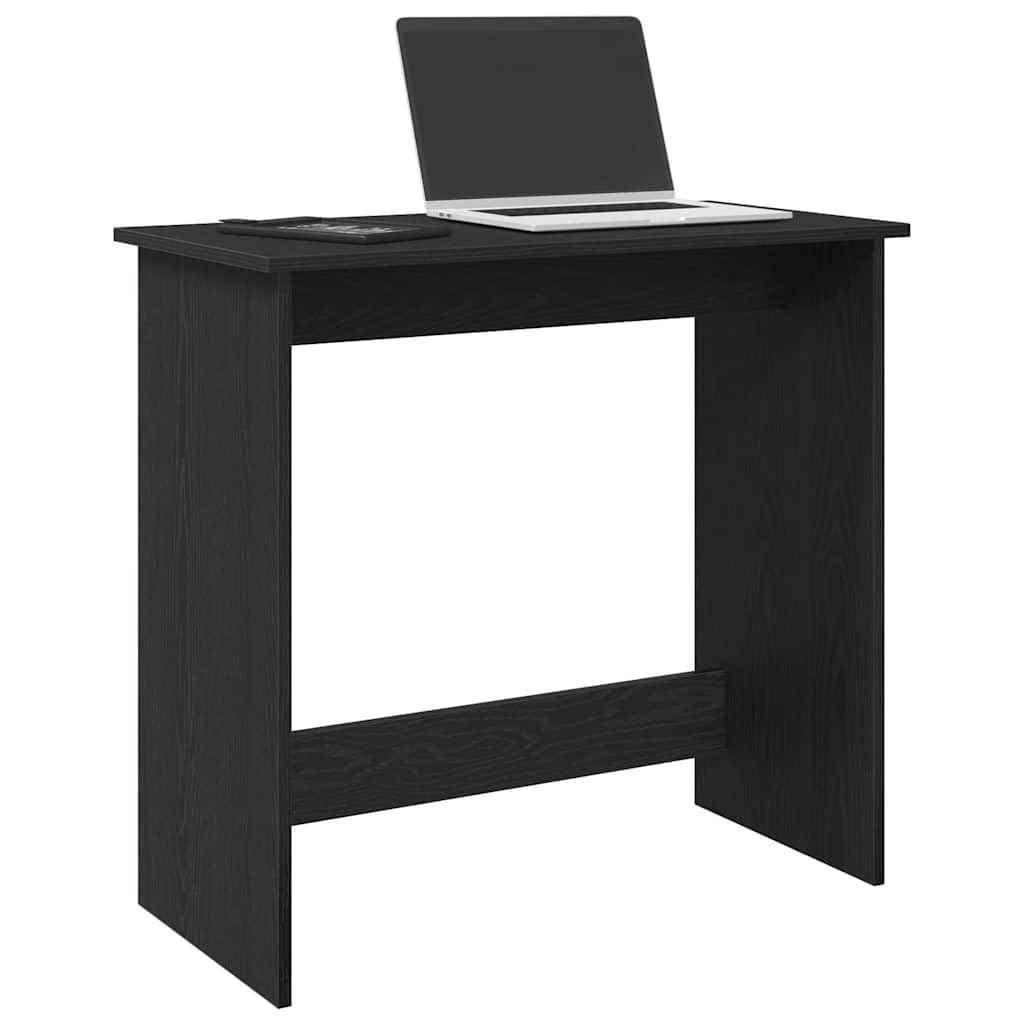 Escritorio negro de madera 80 x 40 x 75 cm, mesa compacta para PC con amplia superficie de trabajo para oficina, juegos y oficina en casa, secretario estable para portátil y monitor
