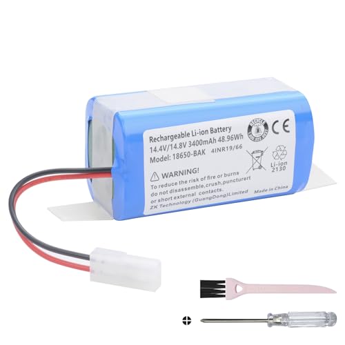 3400MAH Vacuum Cleaner Battery for Xiaomi MI G1 MI-G1 Mop Essential MJSTG1, SKV4136GL, MC-WRC53, H18650CH-4S1P, for Phicomm X3, for PUPPYOO R30 R30 Pro, R35, for FLYCO FC9601 FC9602 18650B4-4S1P-AAF-4
