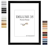 Bilderrahmen DELUXE35 90x100 oder 100x90 cm in SCHWARZ mit AntiReflex Kunstglas und MDF Rückwand, 35 mm breite MDF-Leiste mit Dekor Folienummantelung