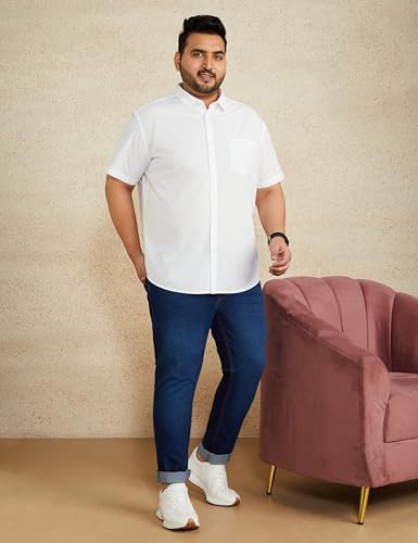 Image of Amazon Brand - Symbol Men's Cotton Shirt | Casual | Plain | Half Sleeve | Summer - Regular Fit (Available in Plus Sizes)