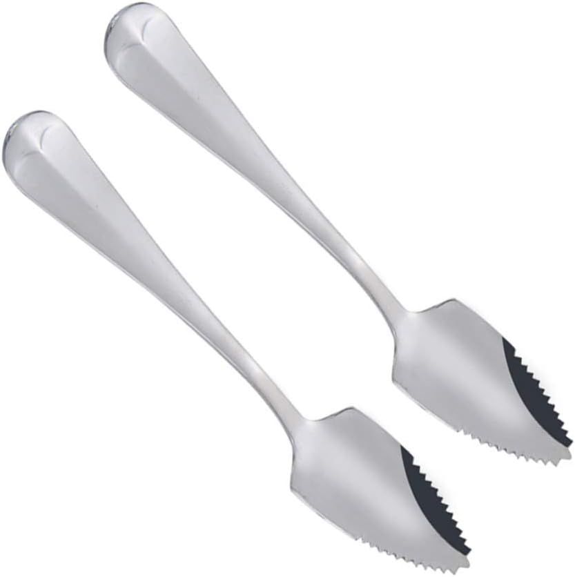 Housoutil 2pcs Grapefruit Spoons with Round Serrated Edges