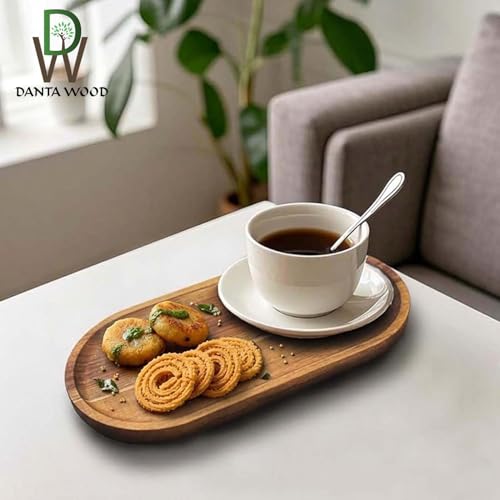 Image of Beautiful Table Decor Squire Shape Wooden Serving Tray, Breakfast Tray for Dining Table Home and Kitchen-12x5.5IN