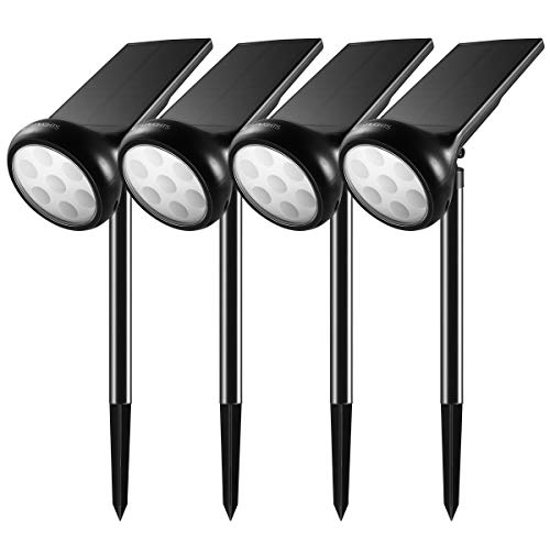 YUNLIGHTS Solar Garden Lights, Waterproof 7 LED Solar Spotlights Outdoor, Adjustable Solar Landscape