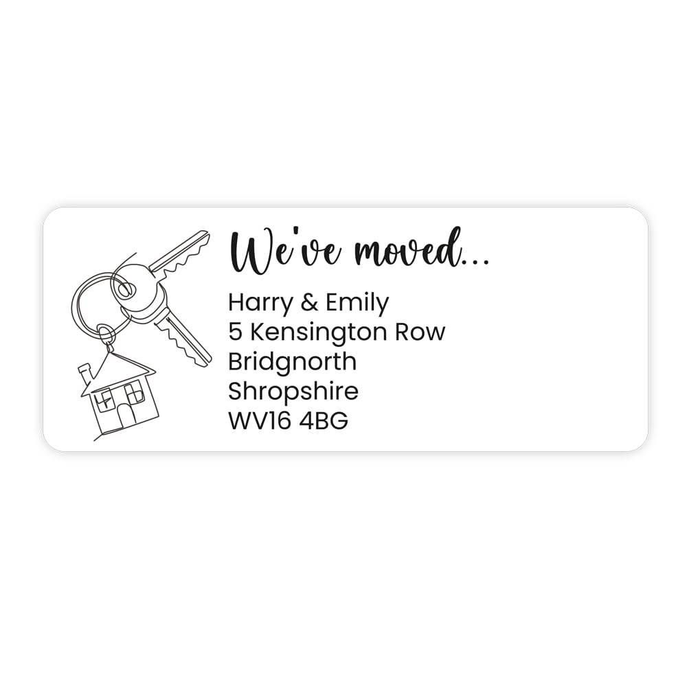 We've Moved Keys Address Labels - Pack of 30