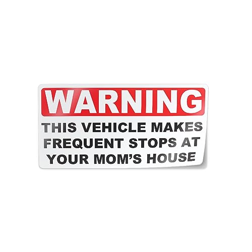 This Vehicle Makes Frequent Stops at Your Mom's House - Hilarious Car Sticker - 6" x 3", 1 sheet, by Flippin Stickers