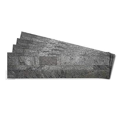 Tic Tac Tiles Peel and Stick Self Adhesive Removable Stick On Kitchen Backsplash Bathroom 3D Stone Tiles (1-Pack) (Oyster Gray)