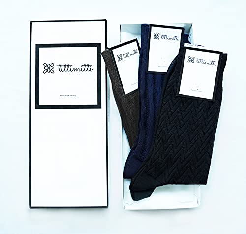 100% Mercerized Cotton Filo di Scozia Men's Dress & Trouser Socks 3-Pack. Made in Italy2