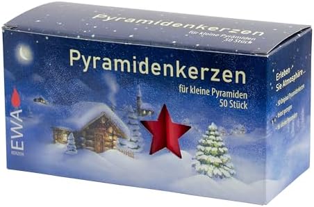 Sigro 50 Pieces Pyramid Candles, 14 x 74 mm, Wax, Red, One Size